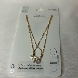 Icing Capricorn Necklace Gold